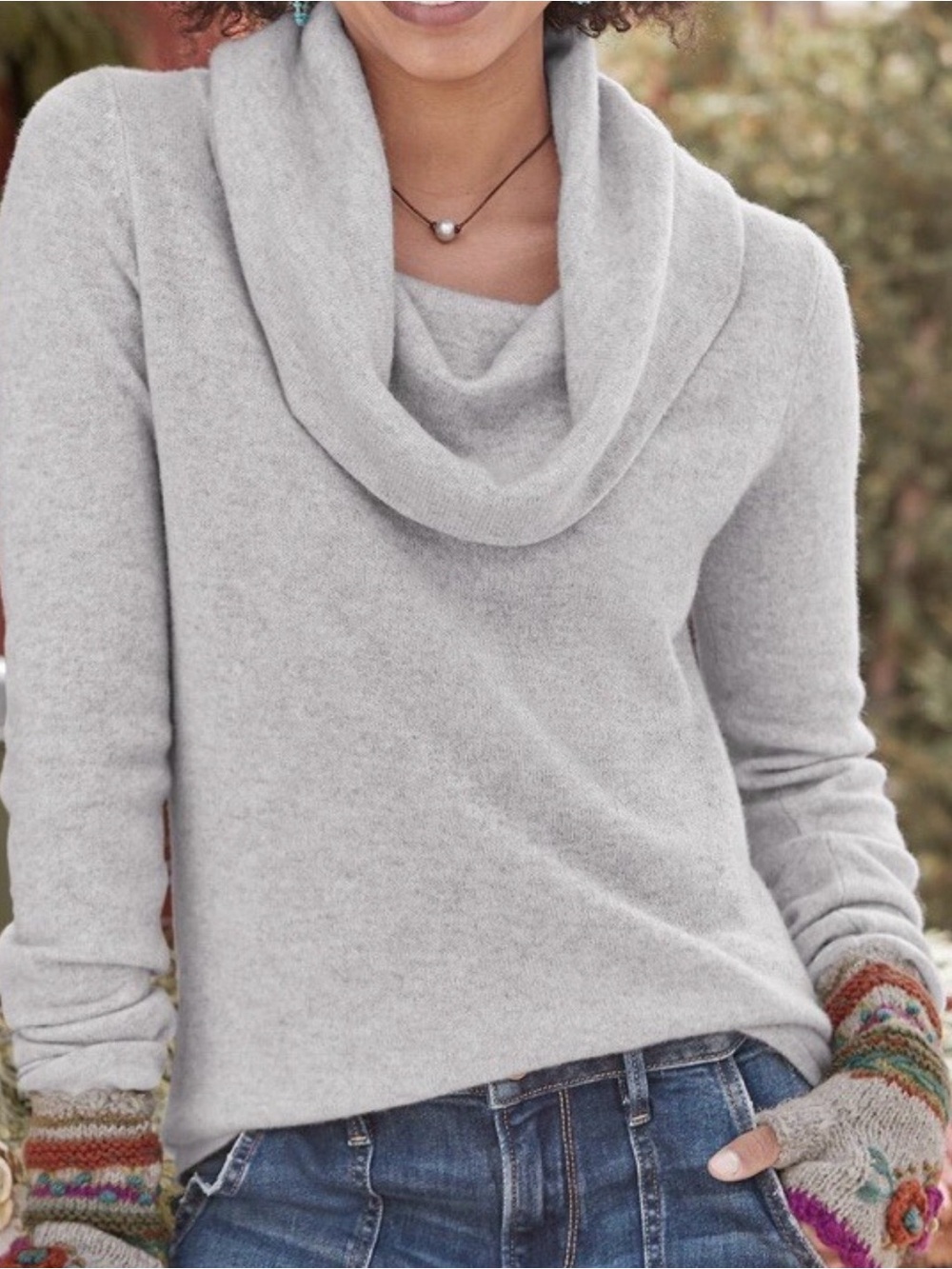 Sundance Sweet Sentiments 100% Cashmere Cowl Neck Sweater - Picture 14 of 14